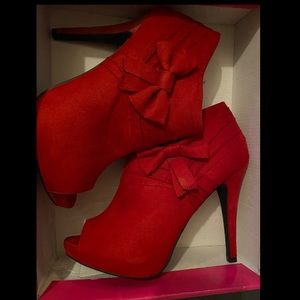 Red Booties. Brand New, Never worn.